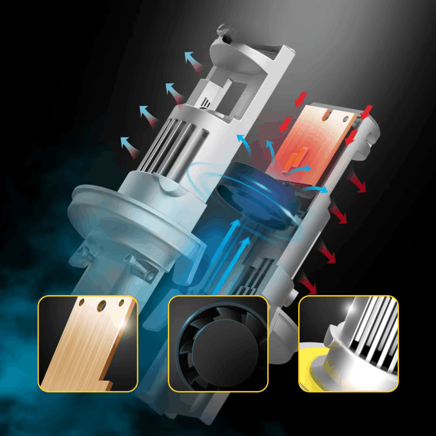 Żarówka LED H13 MAGALL X PRO 1 do 1 wymiary techniczne żarówki rysunek techniczny